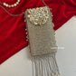 Brass Mother of Pearl Mobile Bag Gold Silver