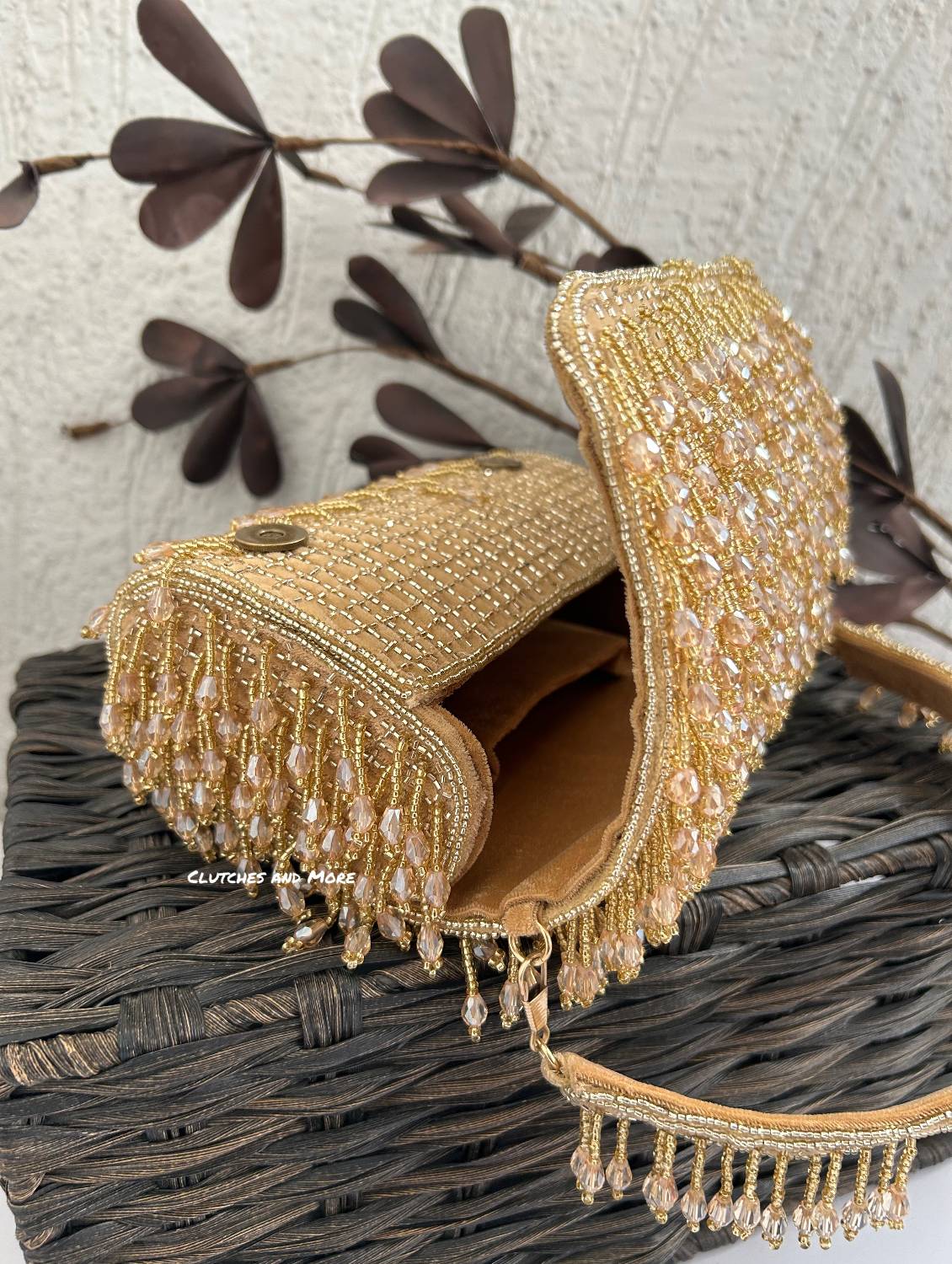 Anamika Gold Crystal Flap Bag