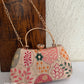 Lakhnawi Chikankari Box Clutch Peach