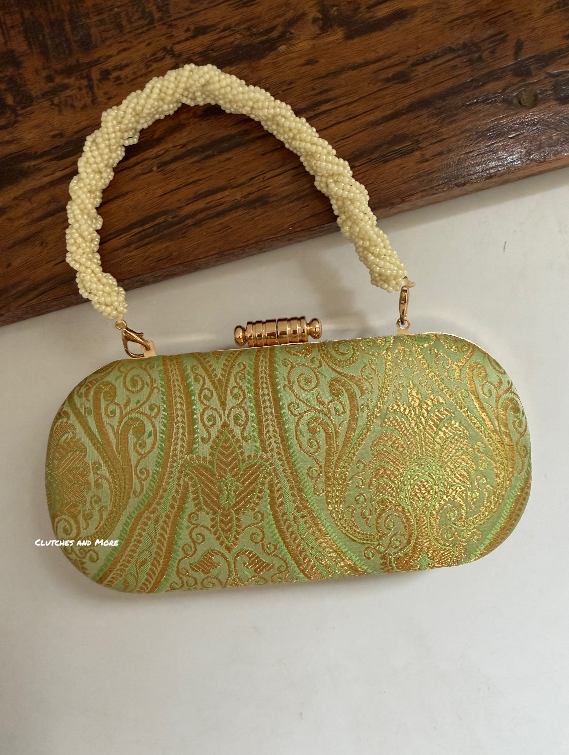 Adaa Banarsi Clutch Green