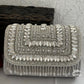 Silver Stone and Crystal Flap Bag