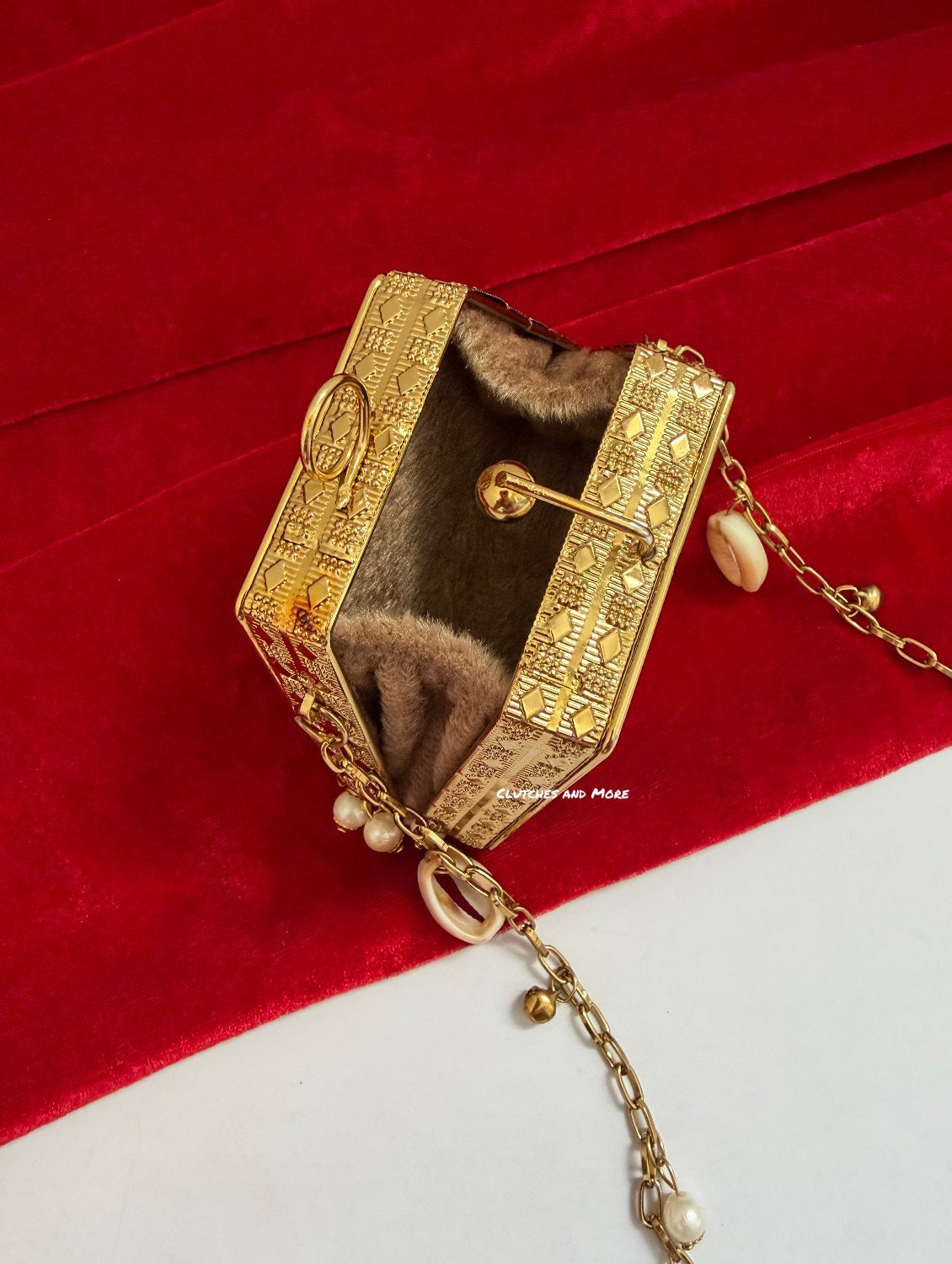 Mini MOP Brass Clutch Multicolored