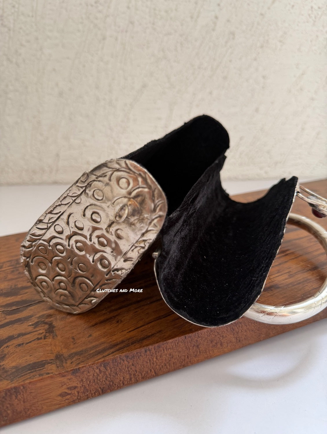 Brass Silver clutch with handle