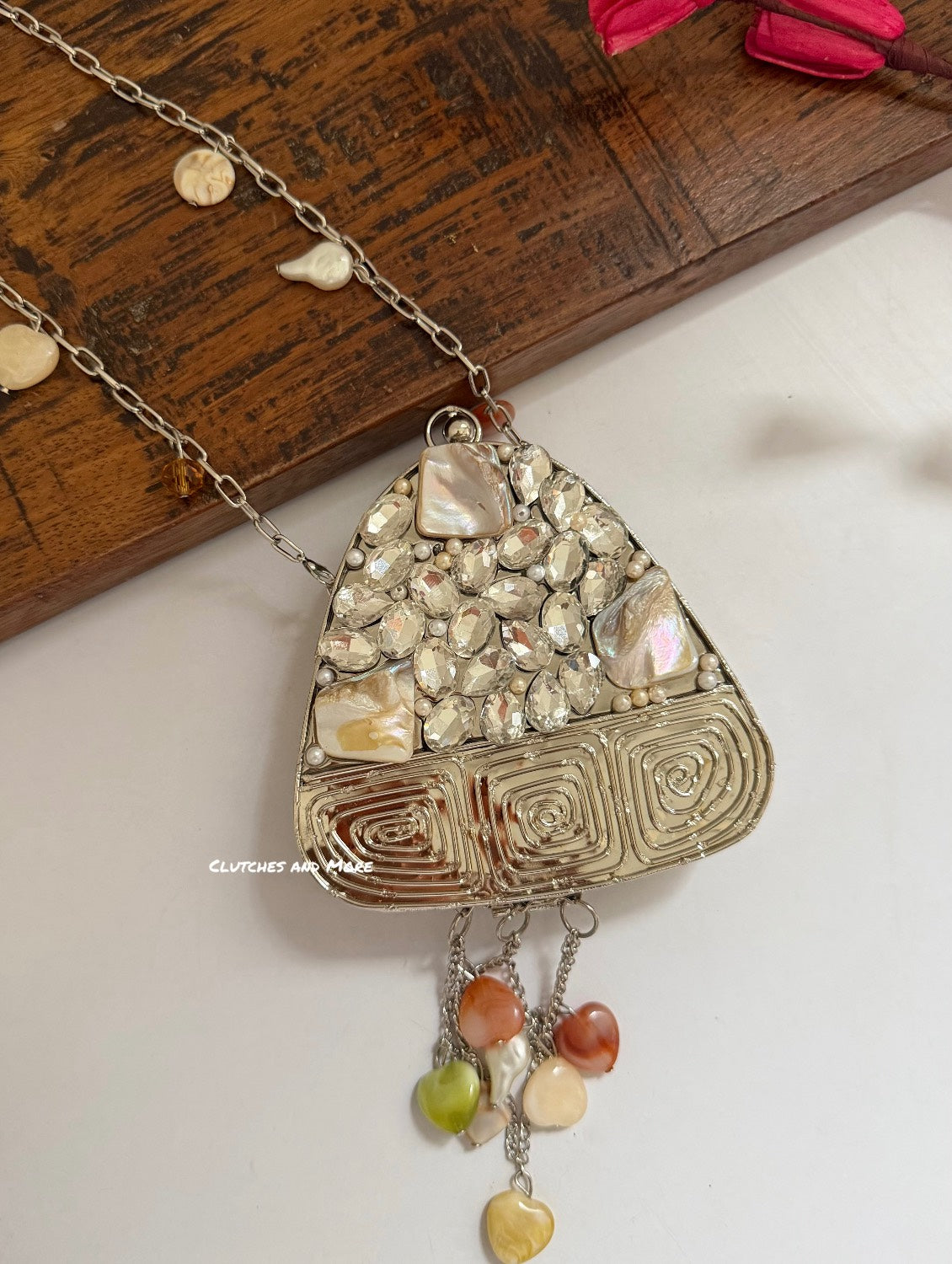 Mini Mother of Pearl Clutch Silver
