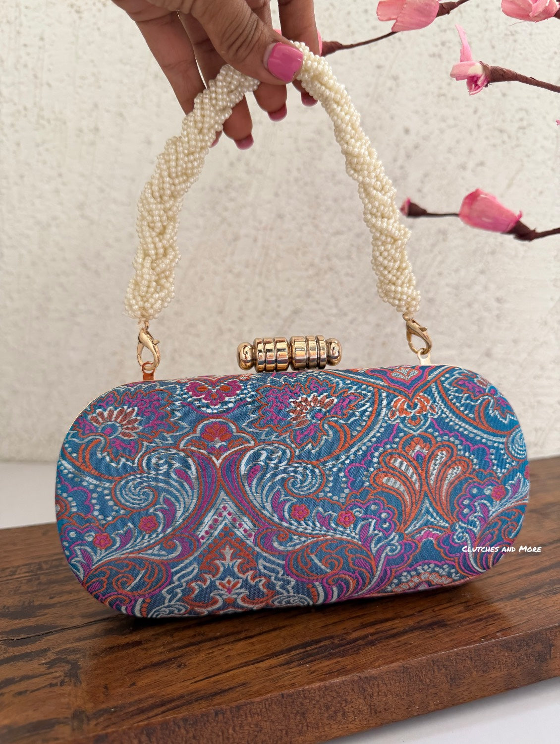 Adaa Banarsi Clutch Blue