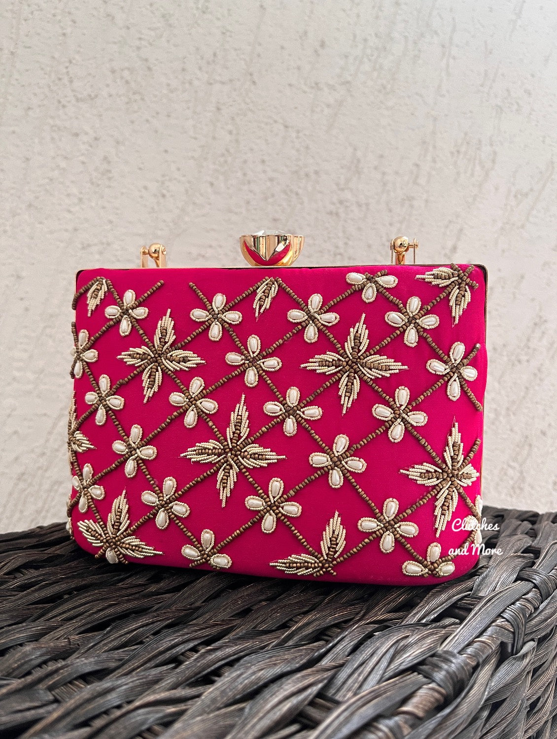 Bright Pink Suitcase Clutch