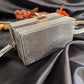 Rhinestone Box clutch Gunmetal/Grey