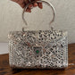 Brass Silver clutch with handle