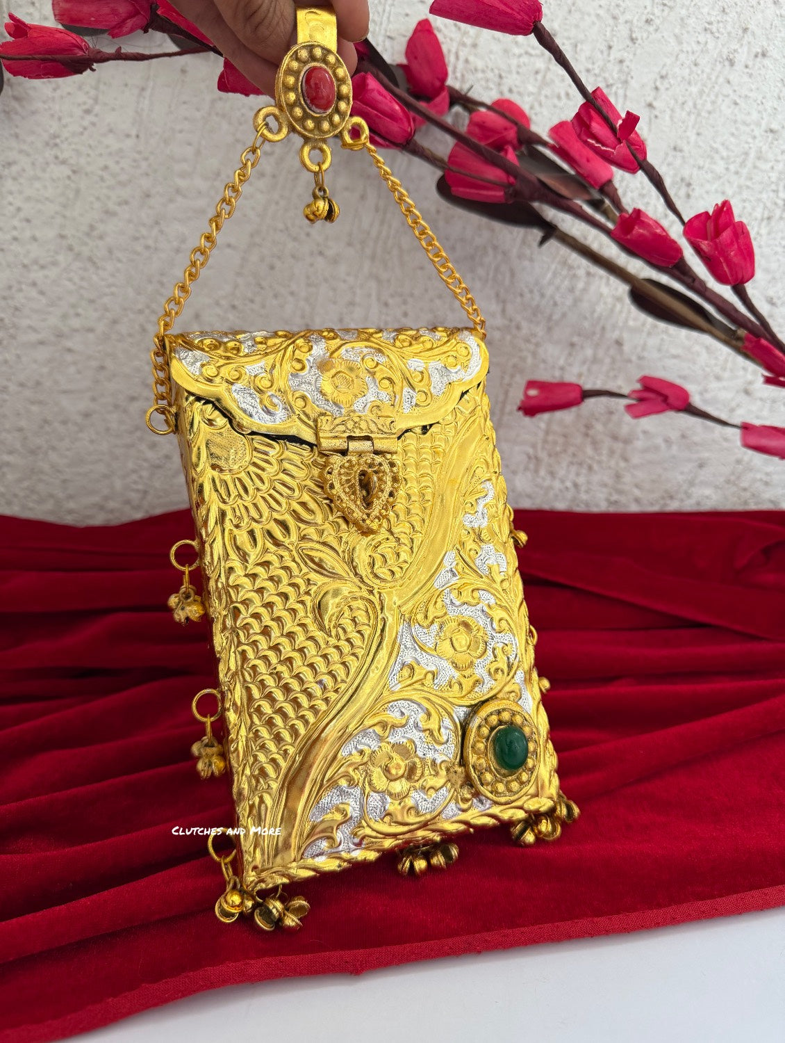 Gold Silver Brass Mobile Waist bag