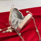 Mini Mother of Pearl Clutch Avacado Silver