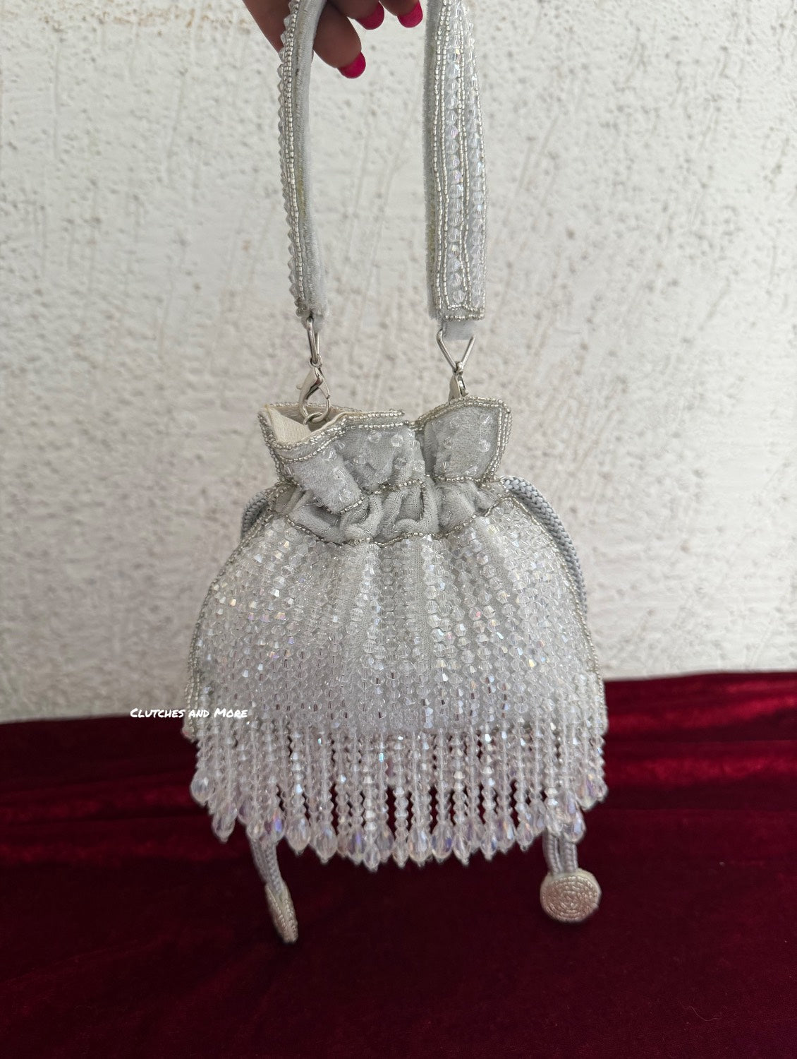 Mini Silver Crystal Potli