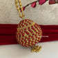 Mini Metal Potli Bag Red Gold