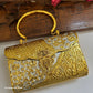 Gold Silver Brass Clutch With Handle