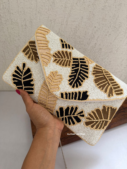 White Tropical Envelope Bag