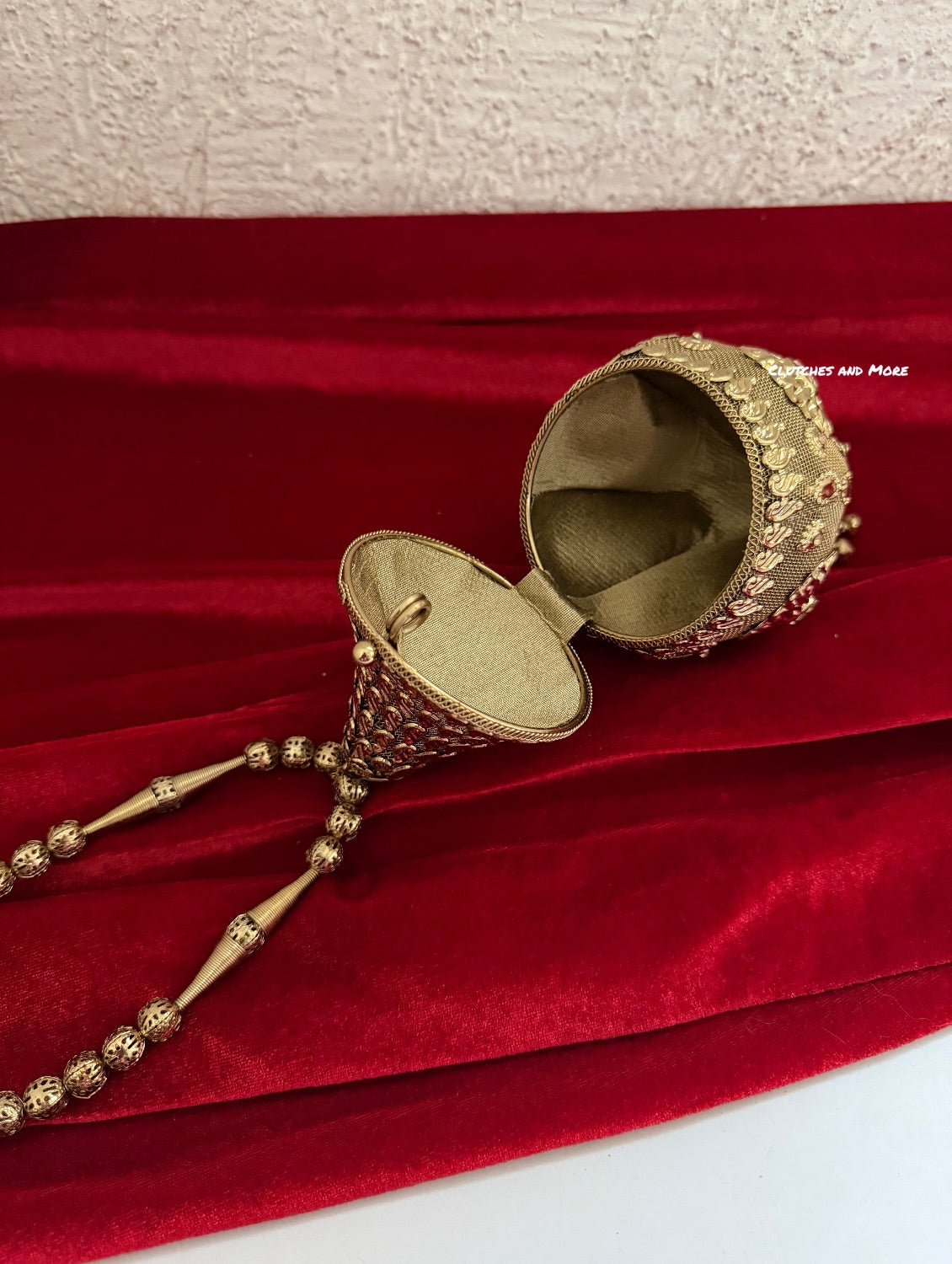 Mini Metal Potli Bag Antique Gold