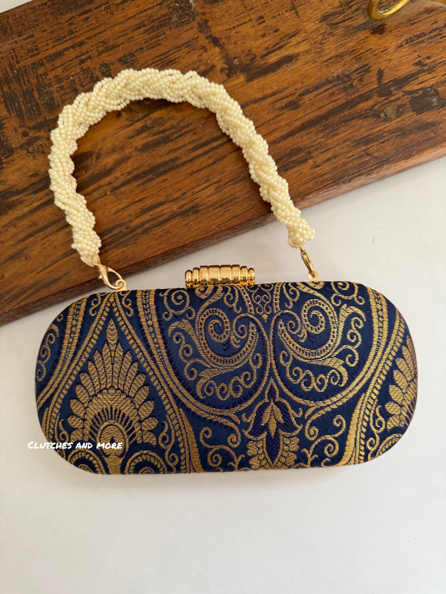 Adaa Banarsi Clutch Blue