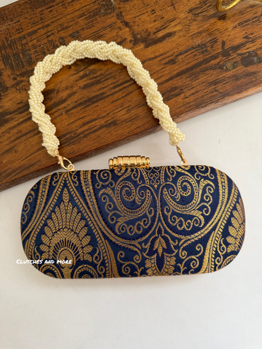 Adaa Banarsi Clutch Blue