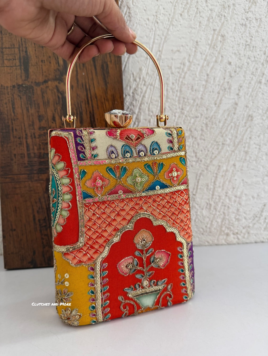 Maharani Party Bag Yellow Red Multi
