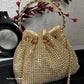 Rhinestone Bucket Bag Gold