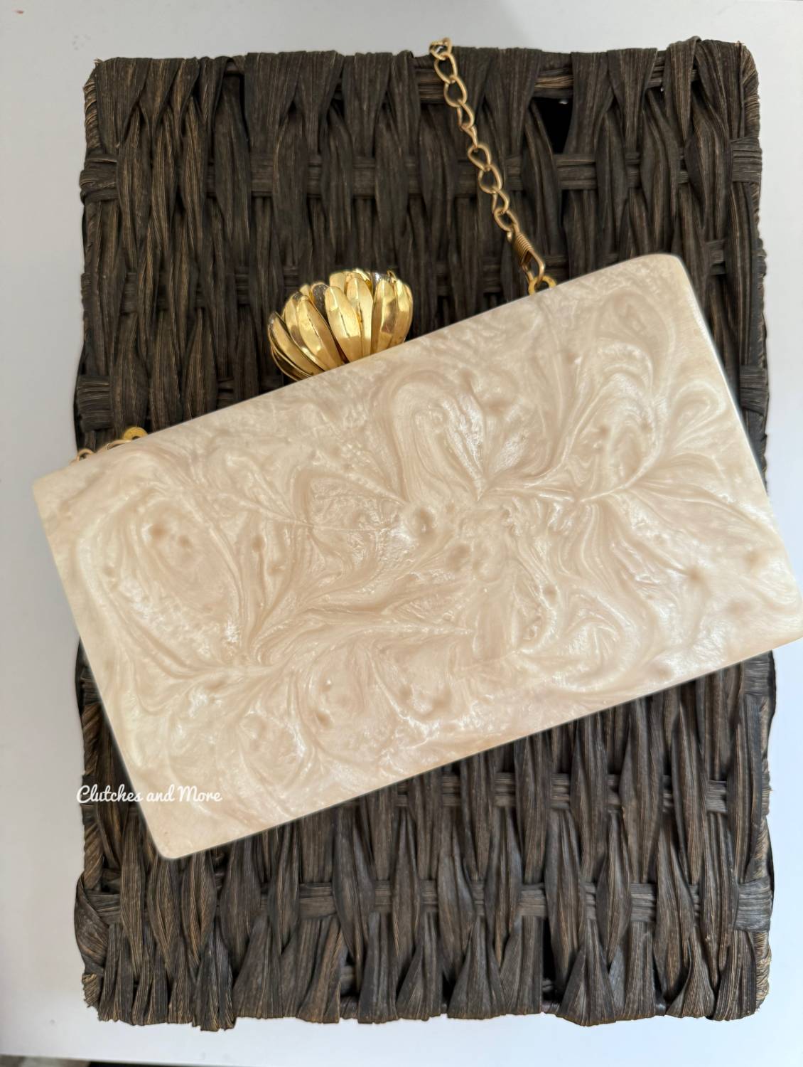 Green Agate Resin Clutch