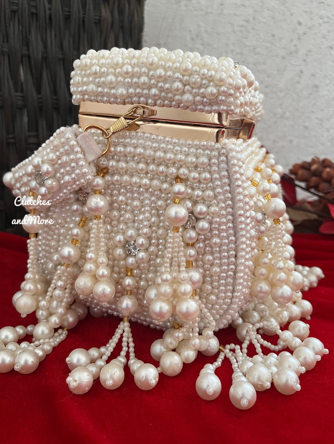 Inaya Pearl Box Clutch