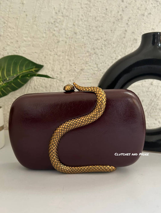 BVLGARI Serpertine Clutch Burgandy