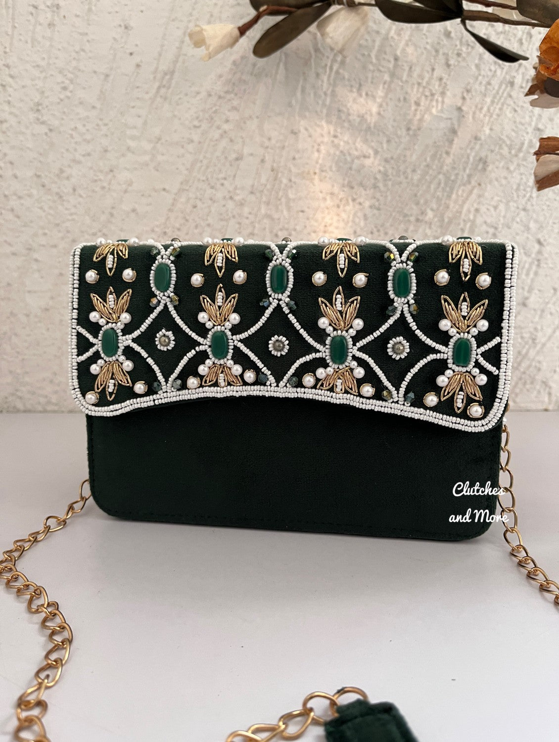 Green Box Flap clutch