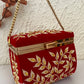 Leaf Sketch Red Box Clutch