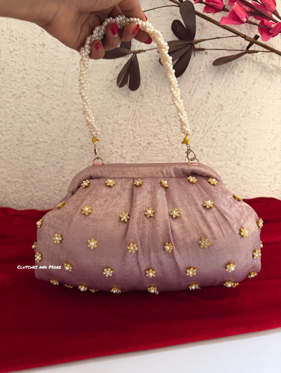 Kundan Batua Bag Pink