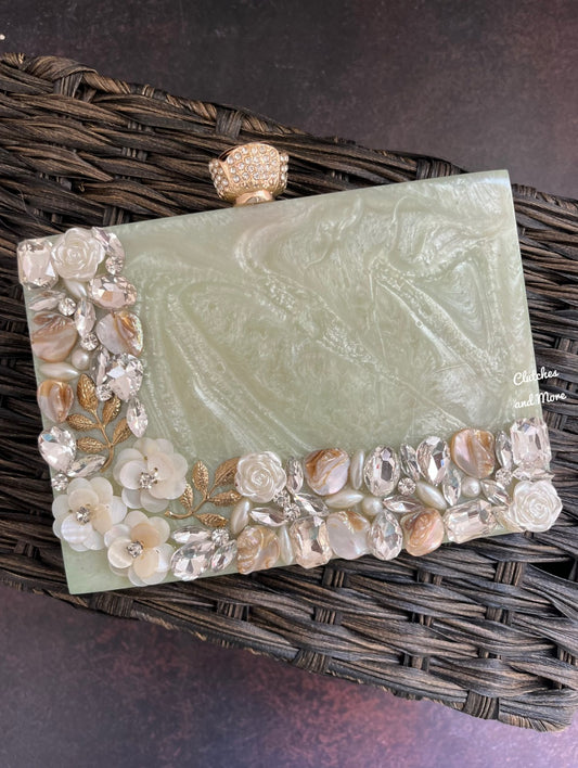 Pastel Green Resin clutch