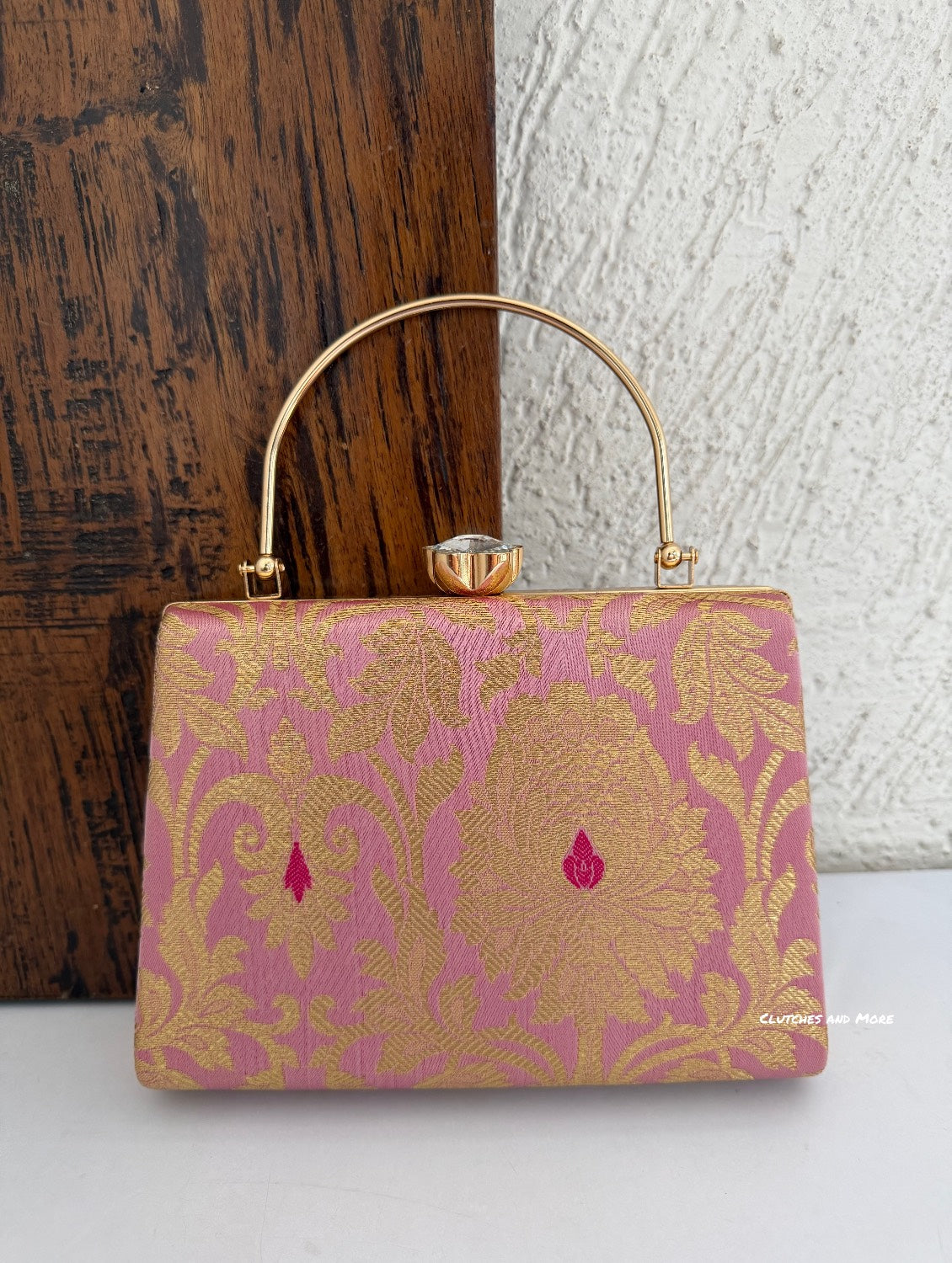 Hoor Banarsi Clutch Light Pink