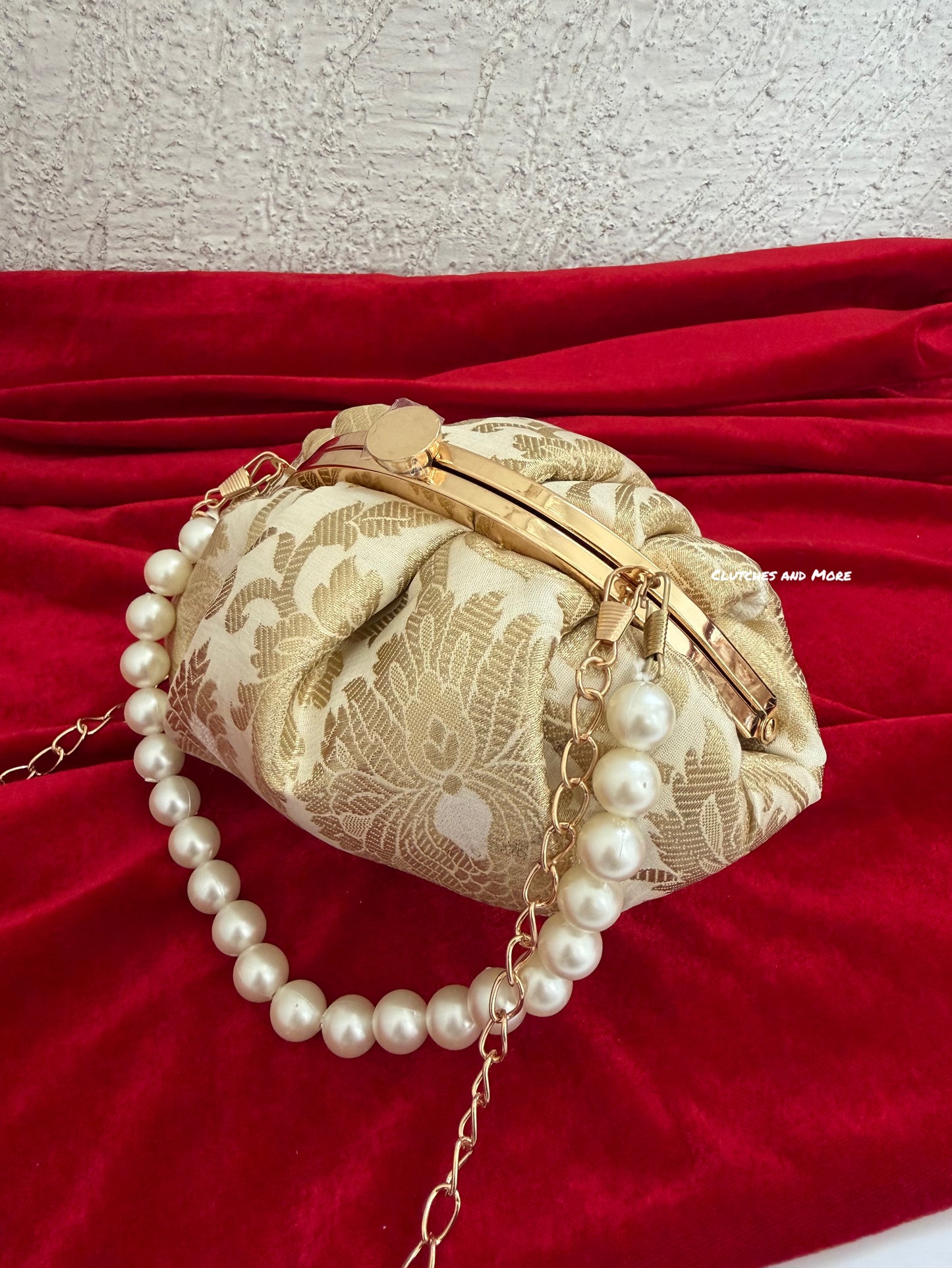 Banarsi Batua Bag White Gold