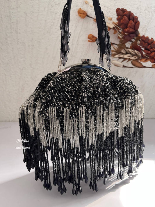 Black Silver Batua Bag