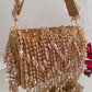 Aza Gold Crystal Flap Bag