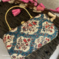 Naina Blue White Floral Clutch