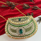 Kashish Kundan Brass Clutch Gold Green