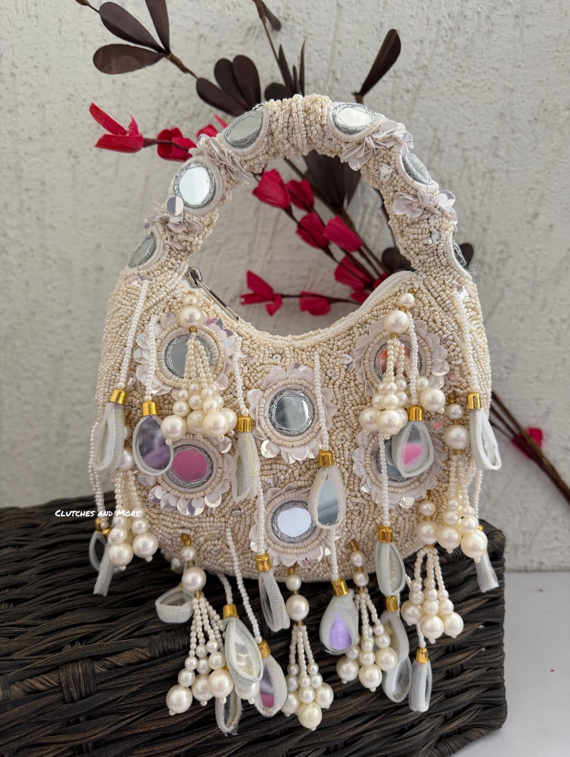 Chandni All White Mirror Bag