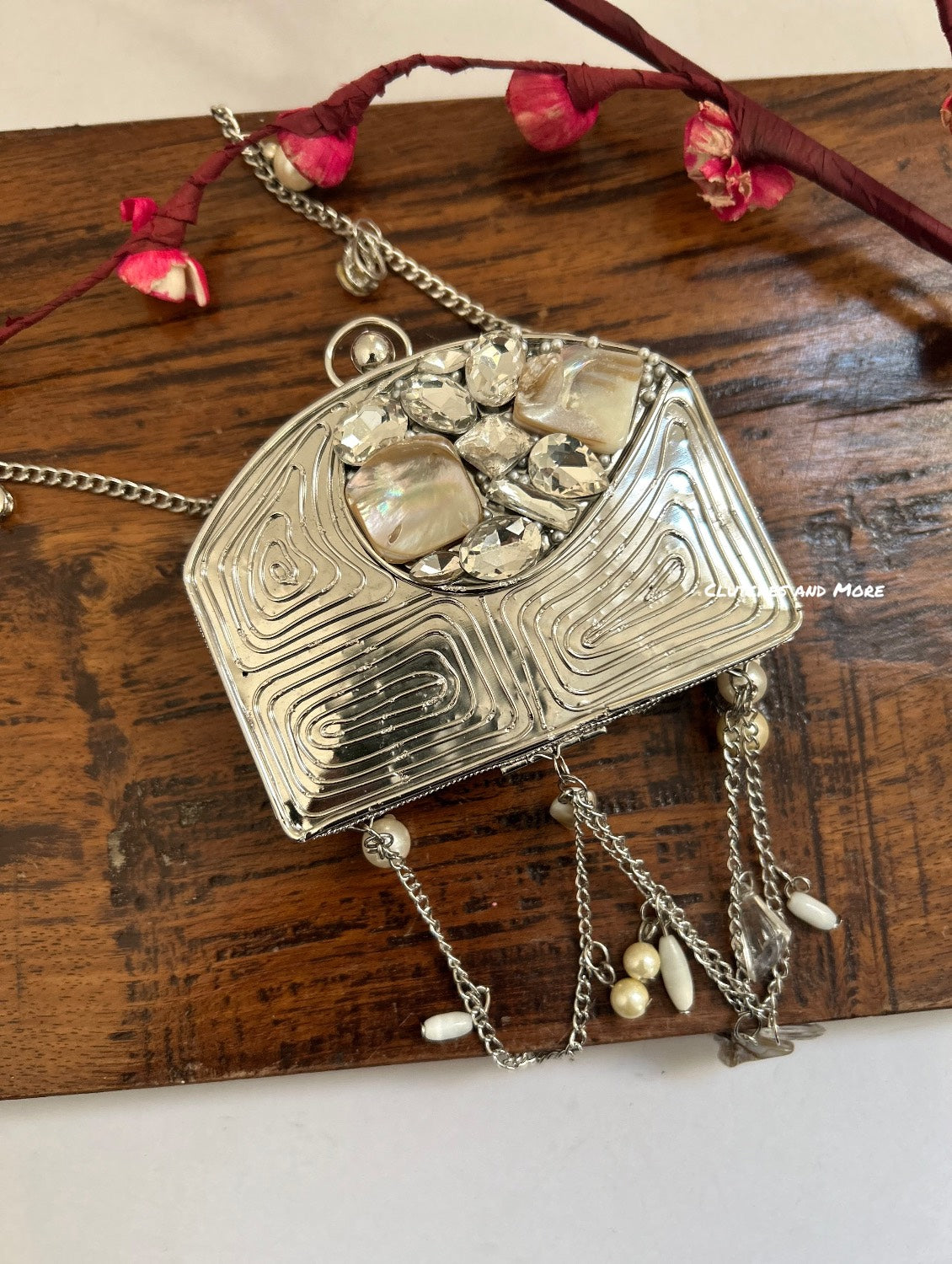 Mini Mother of Pearl Clutch Silver
