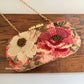 Poppy Floral Capsule Clutch Peach Base