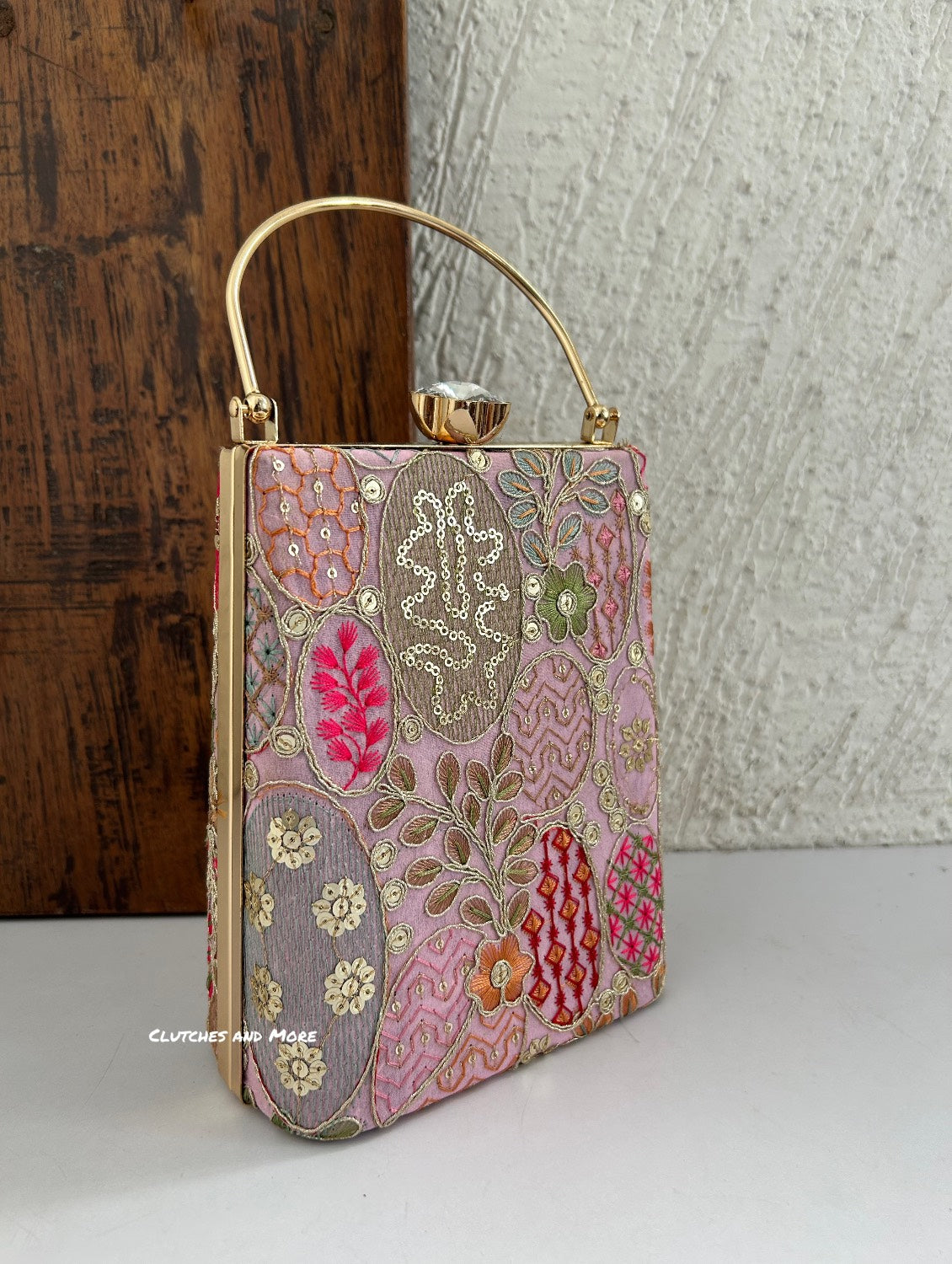 Ibadat Lakhnawi Chikankari Bag Light Pink