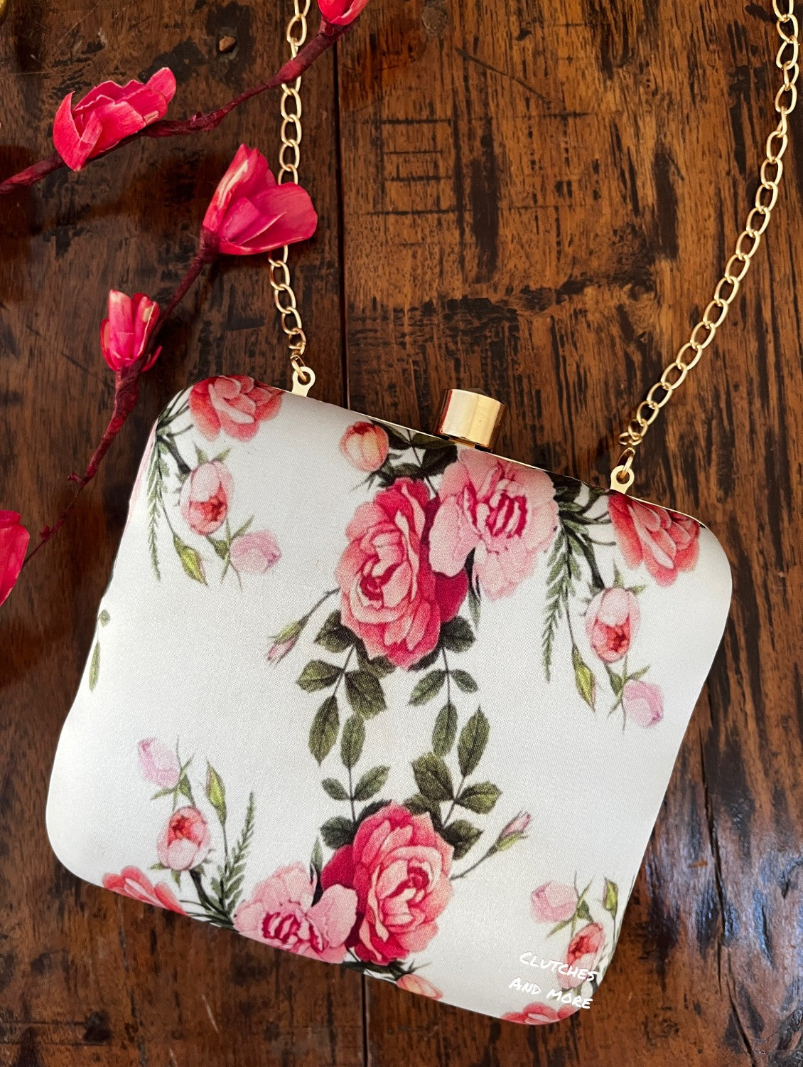 Square Floral clutch