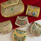 Kasika Kundan Brass Clutch Mini Green