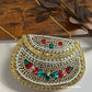 Kasika Kundan Brass Clutch Multicolored