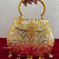 Gold Silver Brass Clutch With Handle