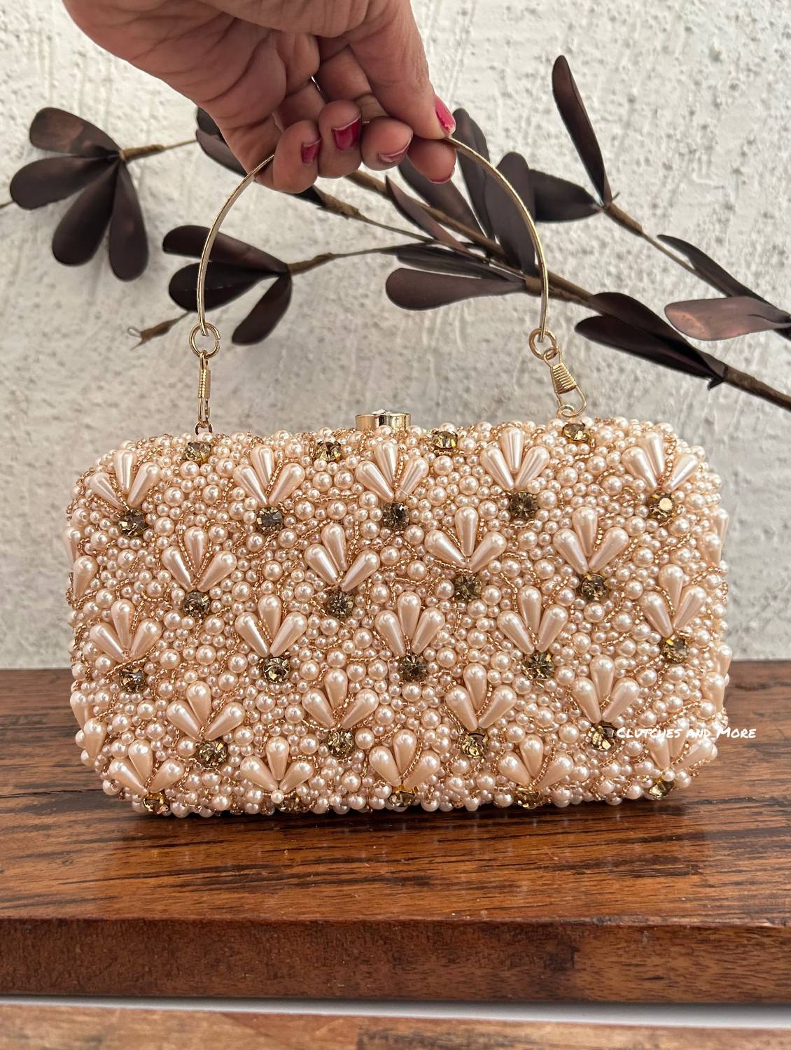 Penny Pearl Clutch Rose Gold