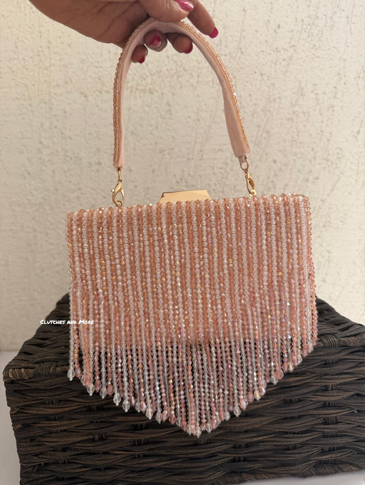 Rose Gold- White Crystal Bag