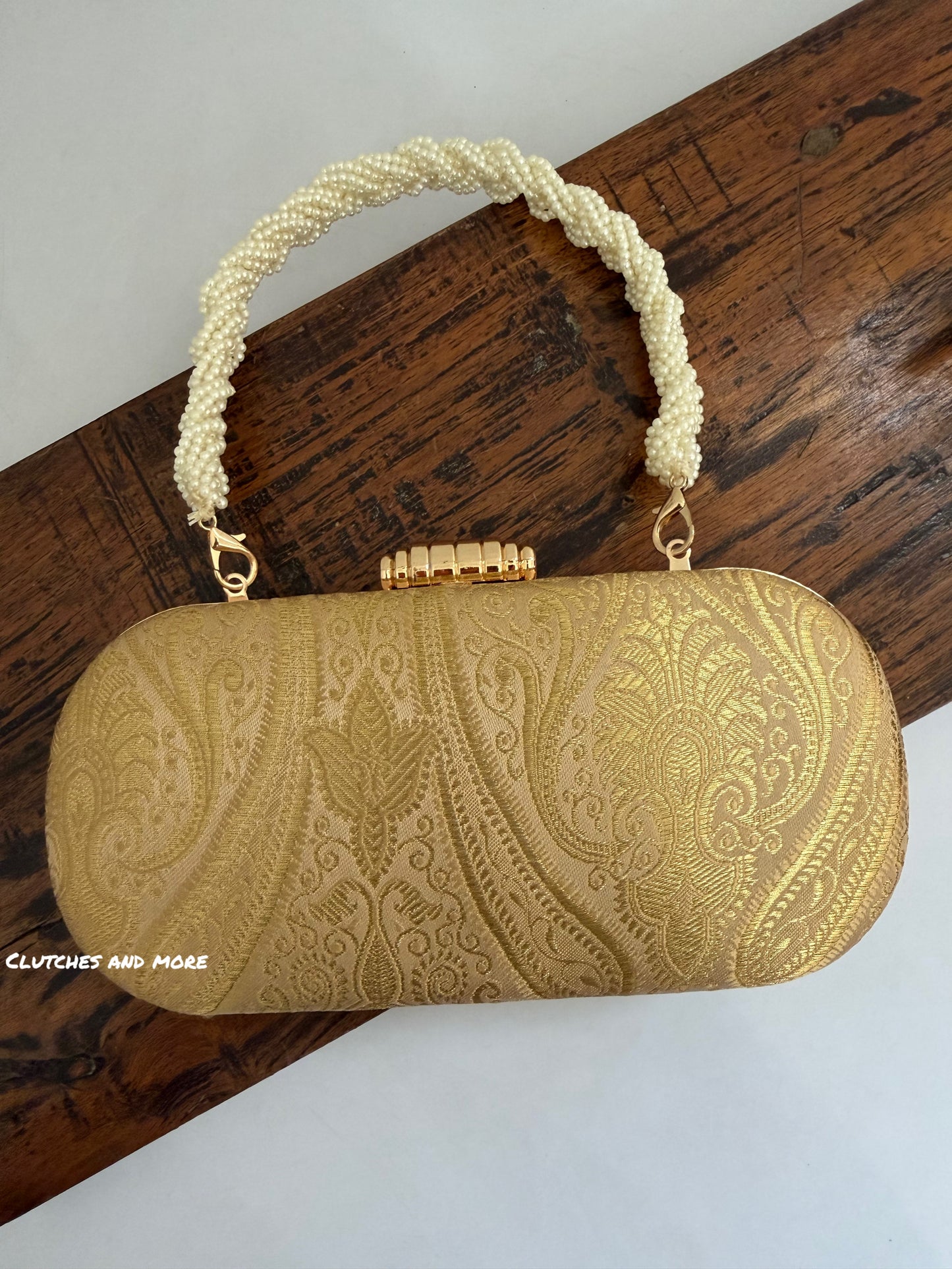 Adaa Banarsi Clutch Gold