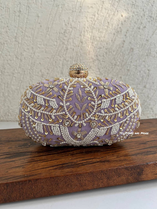 Aarohi Lavender Capsule clutch