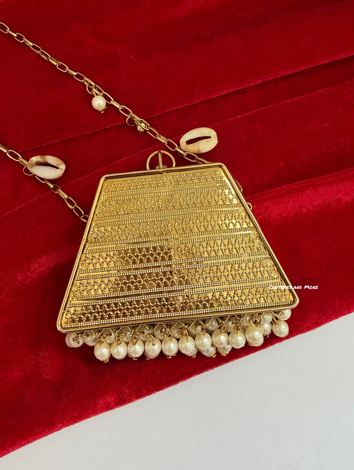Mini MOP Brass Clutch Multicolored