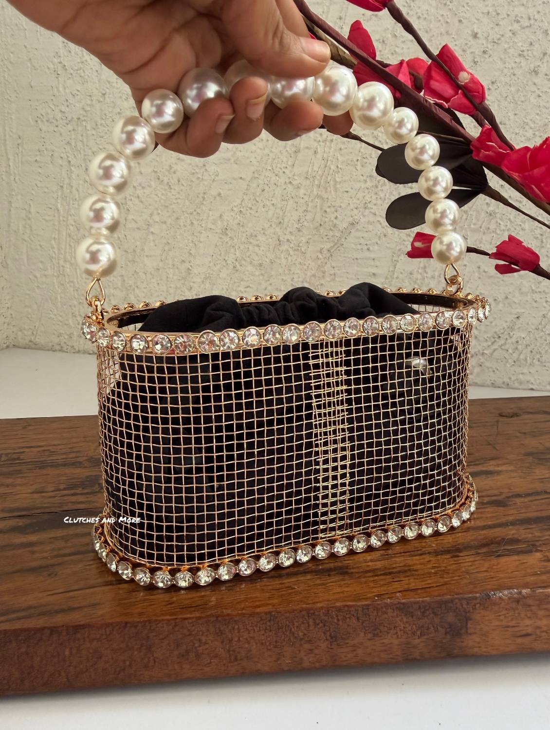 Flower Bucket Bag Mini Black